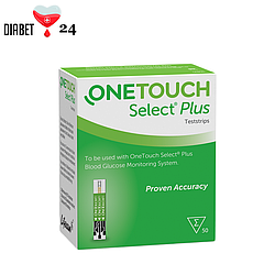 Тест-смужки Ван Тач Селект Плюс (One Touch Select Plus) 50 шт. в 1 флаконі по 50 шт в упаковці