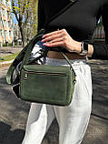 Жіноча шкіряна сумка OLIVIA зелена, фото 2
