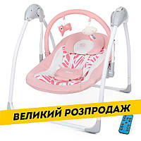 Укачивающий центр качели-шезлонг EL Camino ME 1047L AIRY Rose Leaves