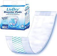 Прокладки для подгузников LivDry Booster Pads Incontinence, стандартной длины (20 штук)