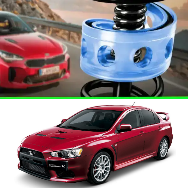 Автобафери силіконові на передні пружини Mitsubishi Lancer X 2008- (проставки, подушки пружини)