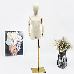 Манекен дитячий підлітковий з дерев'яними руками виставковий вітринний