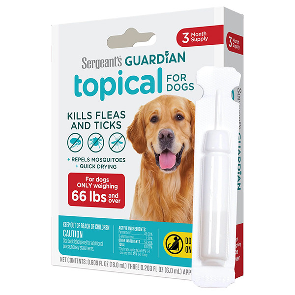 Краплі на холку від бліх кліщів комарів Sergeant's Guardian для собак великих порід від 30кг 6мл/1шт (01072), фото 1