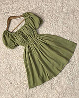 Женское легкое воздушное короткое платье из муслина