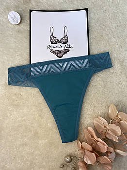 Трусики для місячних 🩸 S стрінги Римські з мереживом блакитні