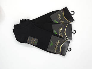 Чоловічі шкарпетки короткі Pier Men однотонні бамбук сітка, ароматизовані без шва, 41-44 6 пар/уп чорні