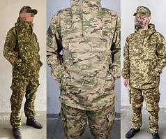 Камуфльовані маскувальні костюми, штани та куртки