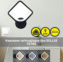 Світлодіодний настінний світильник Esllse бра TETRA 22W S-200х44-BLACK/WHITE-220-IP20