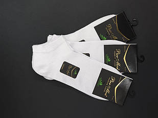 Чоловічі шкарпетки короткі Pier Men однотонні бамбук сітка, ароматизовані без шва, 41-44 6 пар/уп. білі