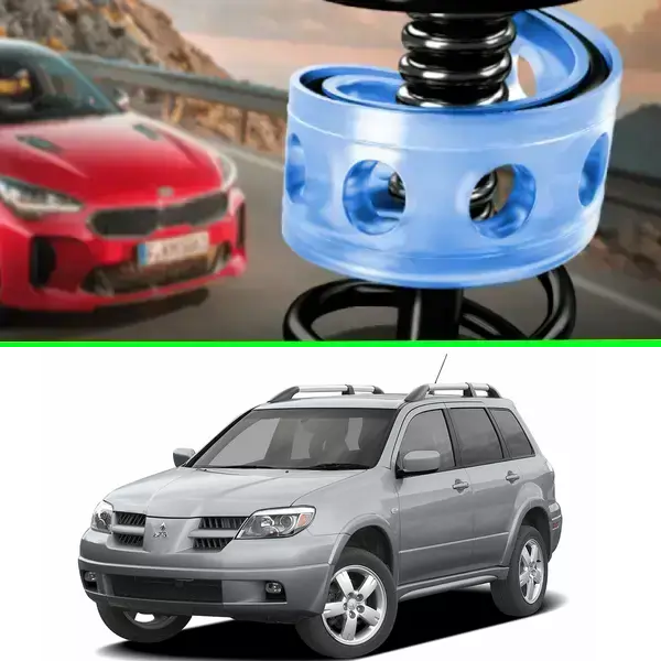 Автобафери силіконові на задні пружини Mitsubishi Outlander I 2002-2008 (проставки, подушки пружини)