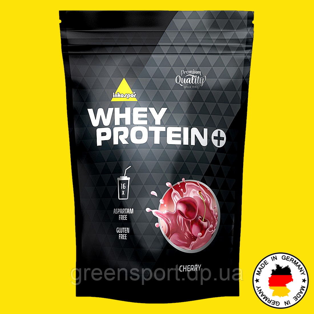 Inkospor Whey Protein 500 г, протеїни, концентрат та ізолят сироваткового білка + казеїн, смак вишня