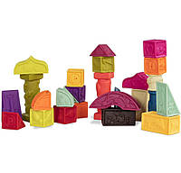 М які силіконові кубики для сортування та будування 26 штук Battat B. toys- B. baby- Elemenosqueeze форми, букви та тварини з 6м