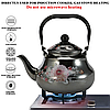 Чайник EDENBERG EB-3354 1.10 л, Чайник на плиту Edenberg Квіти, чорний, фото 7