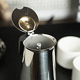 Гейзер UNIQUE UN-1903 (KPSS-9 чашок ) 405 мл, Кавоварка гейзерна з нержавіючої сталі, фото 5