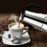 Гейзер UNIQUE UN-1903 (KPSS-9 чашок ) 405 мл, Кавоварка гейзерна з нержавіючої сталі, фото 7