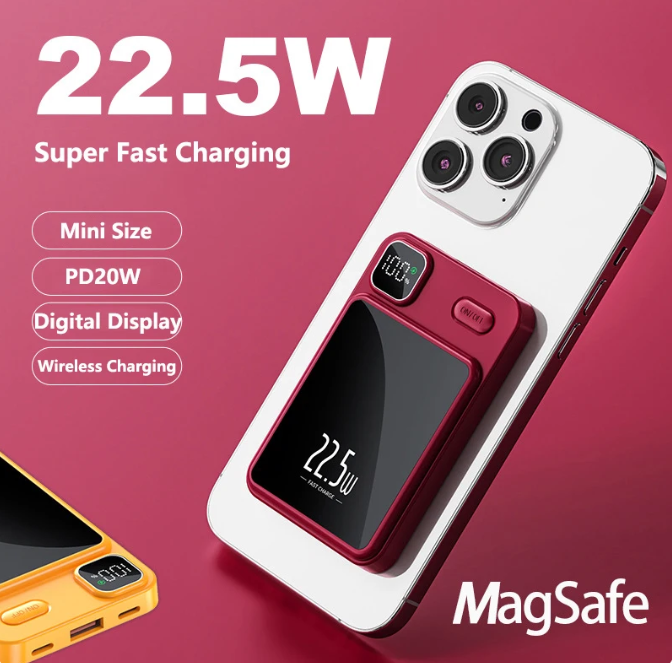 Power Bank MagSafe Павербанк 10 000 mAh для Apple iPhone, Магнітна зарядка