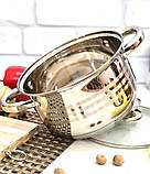 Каструля з нержавіючої сталі зі скляною кришкою 4.5 л, 22 см UNIQUE UN-5006, фото 7