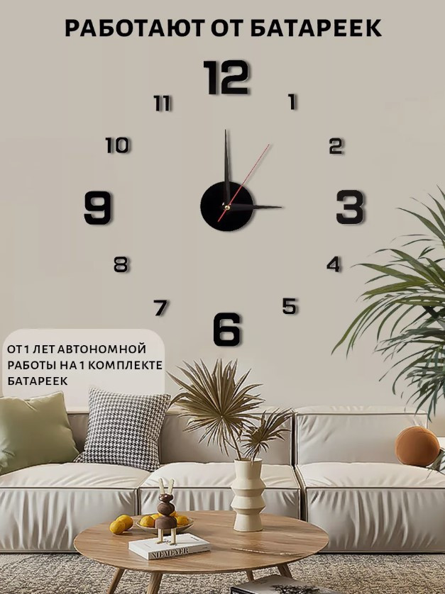 Годинник настінний DIY Clock TV One MDZ-006 конструктор, Безшумний годинник без корпусу, Годинники інтер'єрні Зроби сам, фото 1