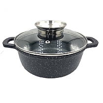 Казан UNIQUE UN-5272 1,7л (18см мармур/чорний) - НФ-00007119, Каструля з мармуровим покриттям, фото 3