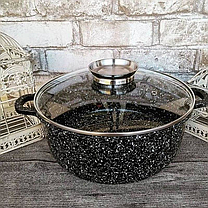 Казан UNIQUE UN-5272 1,7л (18см мармур/чорний) - НФ-00007119, Каструля з мармуровим покриттям, фото 5