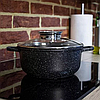 Казан UNIQUE UN-5272 1,7л (18см мармур/чорний) - НФ-00007119, Каструля з мармуровим покриттям, фото 6