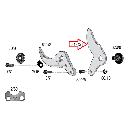 Лезо для електросекатора Felcotronic Felco 811, 812 (змінна деталь Фелко 812X/1), фото 2