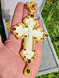 Хрест наперсний наградний з камінням для священика, фото 3