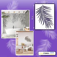 Трафарет DFA для декора Пальмовый лист для штукатурки и краски 0,3-1мм (Р00100)