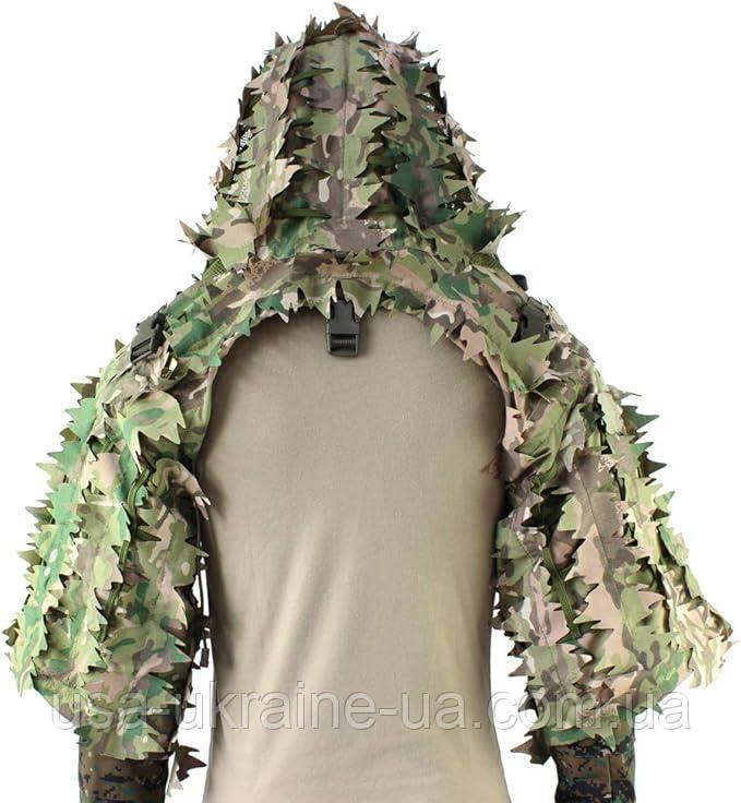 Маскувальний капюшонSniper Ghillie Viper Hood с 3D-лазерним листям мультикам, олива, фото 1