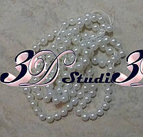 Бусини перлів 10 шт., діаметр 6 мм, білий №01