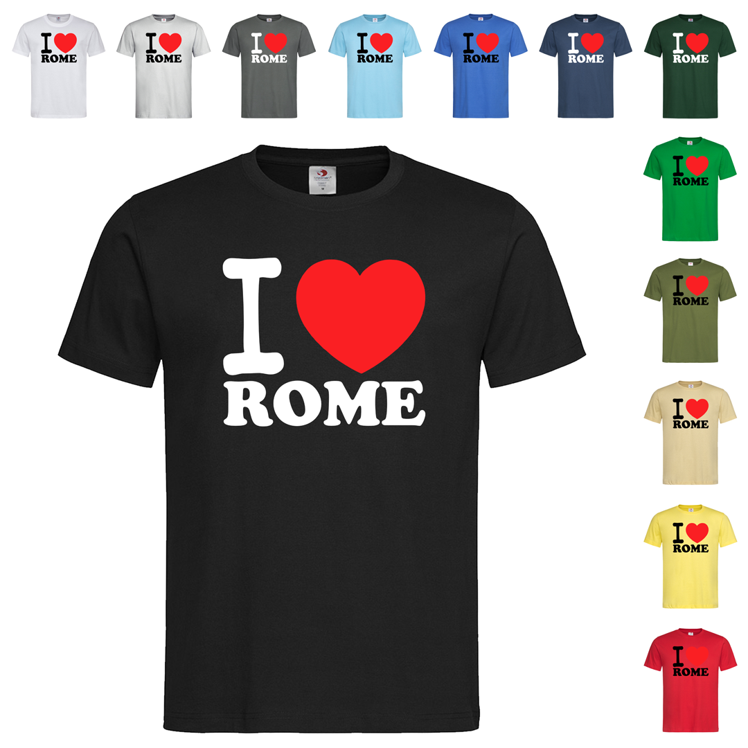 Чорна чоловіча/унісекс футболка I love Rome (25-8-1)
