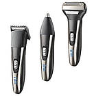 Машинка для стрижки 3в1 від акумулятора, Gemei GM59 / Портативна електробритва з насадками / Тример для носа, фото 4