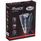 Машинка для стрижки 3в1 від акумулятора, Gemei GM59 / Портативна електробритва з насадками / Тример для носа, фото 10