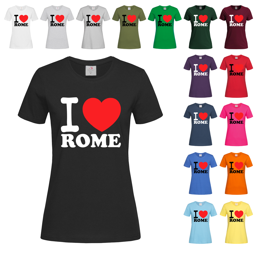 Чорна жіноча футболка I love Rome (25-8-1)