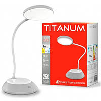 LED лампа настольная с аккумулятором TITANUM TLTF-022G 7W 3000-6500K USB Серый
