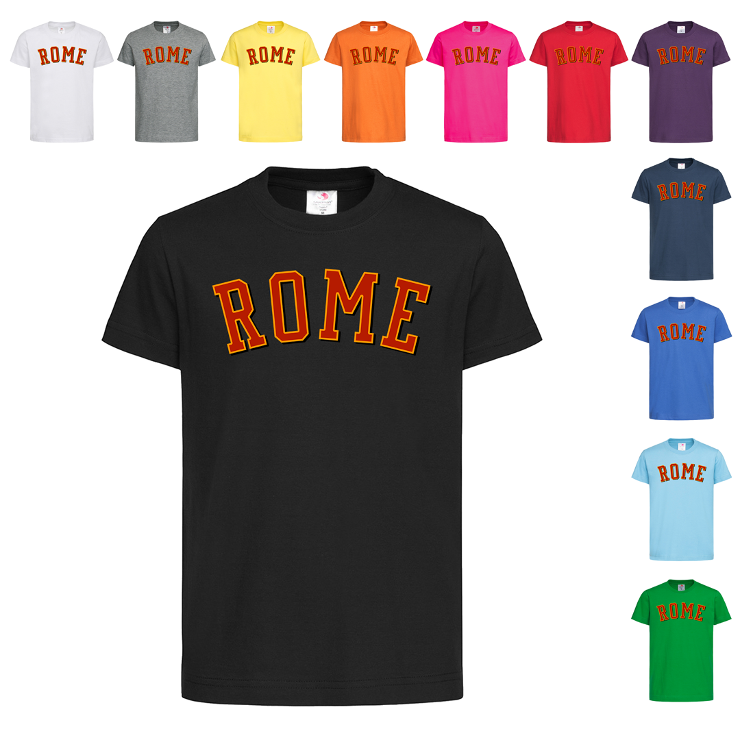 Чорна дитяча футболка З написом Rome (25-8-2)
