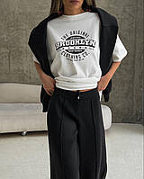 Женская стильная повседневная белая футболка с надписью «brooklyn размер: 40-46 one size