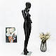 Манекен жіночий гіпсовий чорний для магазину одягу, фото 3