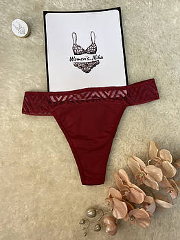Трусики для місячних 🩸 S стрінги Римські з мереживом бордові