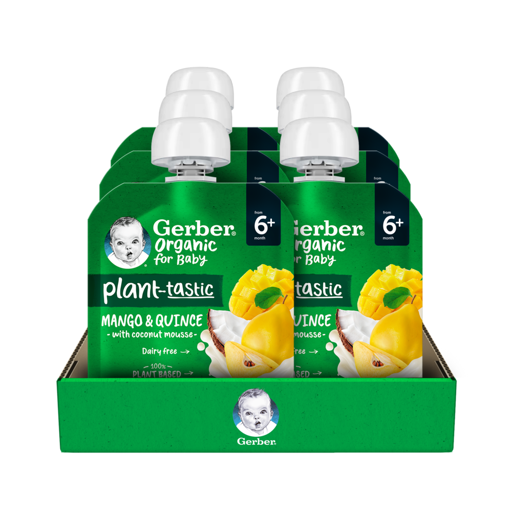 Пюре Gerber® Organic с манго, айвой и кокосовым муссом для детей с 6 месяцев, 80 г - фото 3 - id-p2179791962