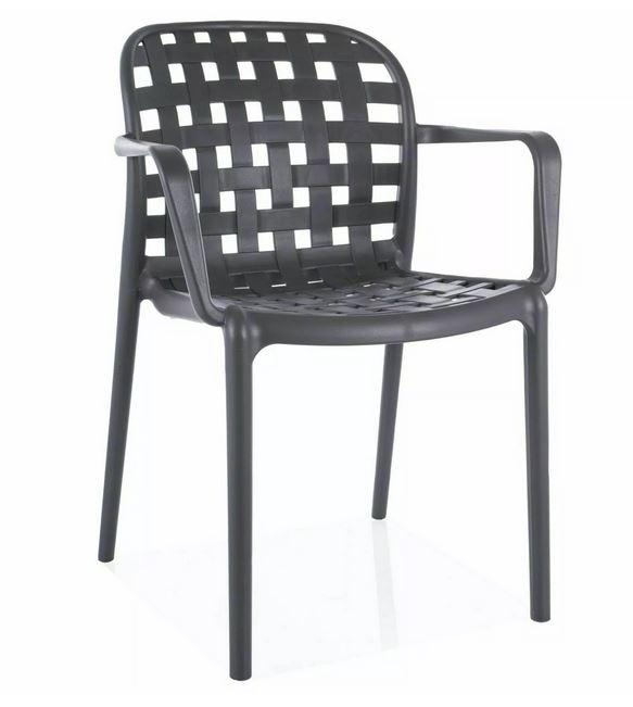 Стул садовый с подлокотниками Strip II пластик сірий (Signal ТМ)