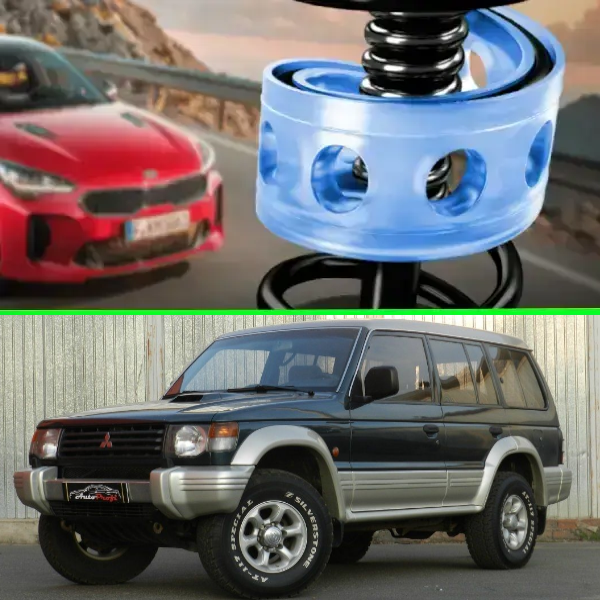 Автобафери силіконові на задні пружини Mitsubishi Pajero II 1990-2004 (проставки, подушки пружини)