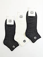Женские короткие носки Gocci в сетку, летние логотип бренда. 36-41, 10 пар/уп. микс