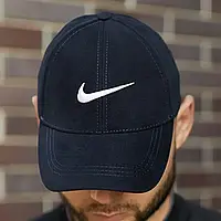 Кепка бейсболка мужская модная Nike синяя с вышитым лого, Оригинальные кепки и бейсболки молодежные стильные