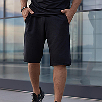 Мужские шорты повседневние оверсайз удлиненные до колен с карманами однотонные Player черные