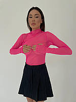 Женский модный гольф сетка с необработанными краями и разрезами для пальцев на рукавах, в расцветках Розовый,