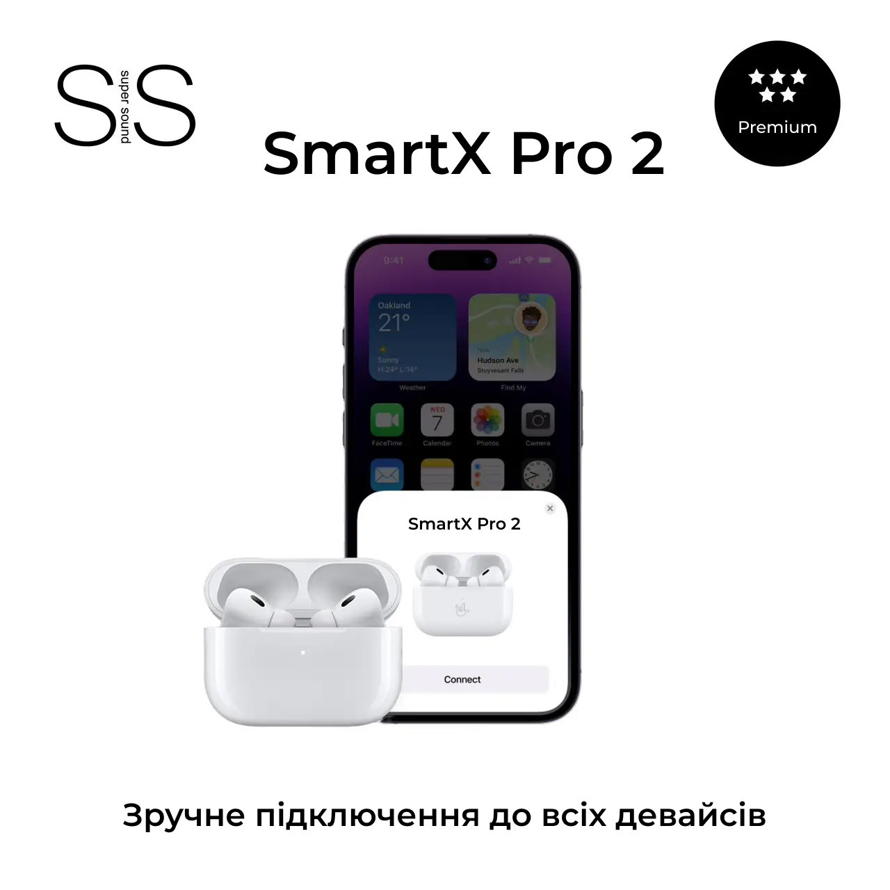 Наушники беспроводные SmartX Pro 2 Premium Bluetooth премиум качество блютуз наушники ААА+ - фото 1 - id-p2179794414