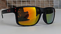 ЕСТЬ ДЕФЕКТ Солнцезащитные очки Oakley holbrook в матовой черной оправе с зеркальными оранжевыми линзам