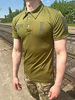 Тактическая футболка поло олива,футболка поло оливковая,тактическая футболка с воротником олива,поло кулмакс