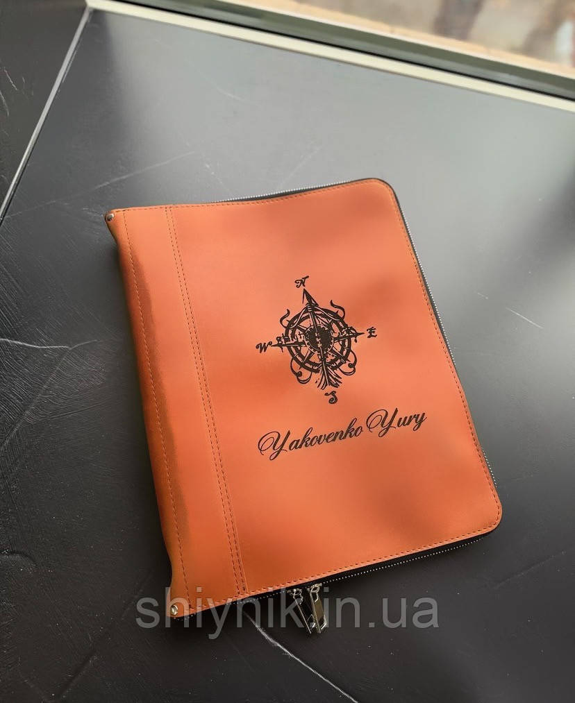 Шкіряна папка для сімейних документів FAMILY FOLDER коньячна